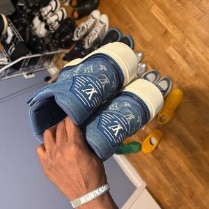 Louis Vuitton Blue Monogram Denim High-Top Sneakers